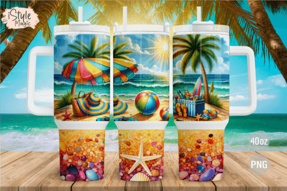Download 40oz Beach Summer Tropical Tumbler Wrap - Tropical tumbler wrap Collection