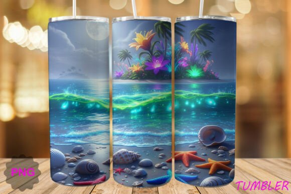 Download Glow Wave Tropical Tumbler Wrap PNG - Tropical tumbler wrap Collection