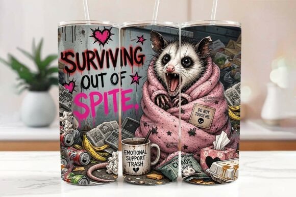 Download Cute Opossum 20oz Skinny Tumbler Wrap - Skinny tumbler wrap Collection
