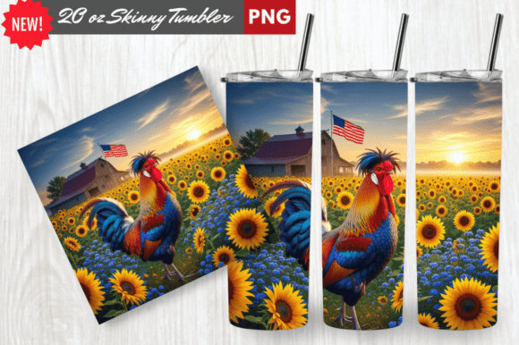 Download Patriotic Rooster American Flag Tumbler - Premium Resources