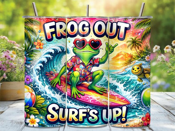 Download Frog out Surfs Up Tropical Tumbler Wrap - Tropical tumbler wrap Collection