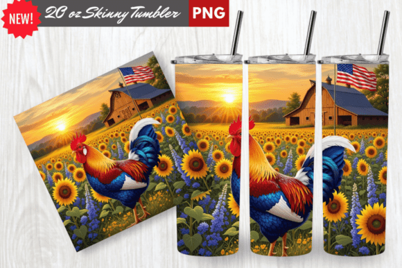Download Patriotic Rooster American Flag Tumbler - Premium Resources