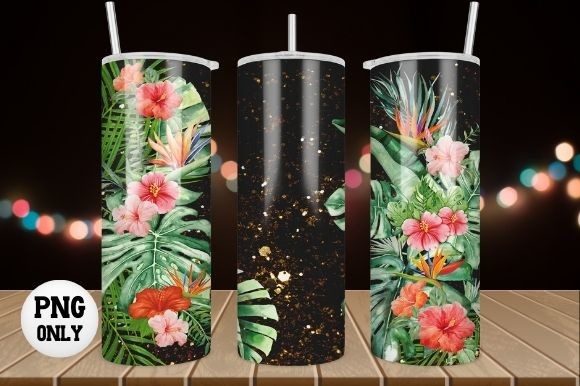 Download Tropical Flower Tumbler Wrap Sublimation - Premium Resources