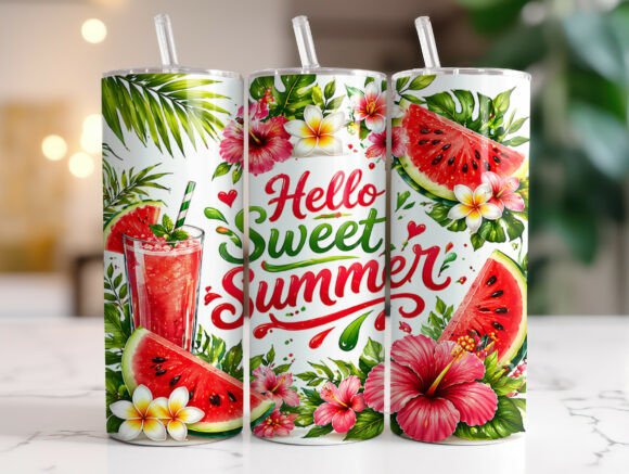 Download Hello Sweet Summer Tropical Tumbler Wrap - Tropical tumbler wrap Collection