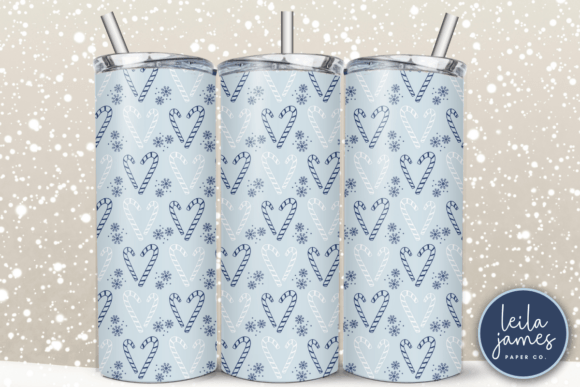 Download Blue Candy Canes Skinny Tumbler Wrap - Skinny tumbler wrap Collection