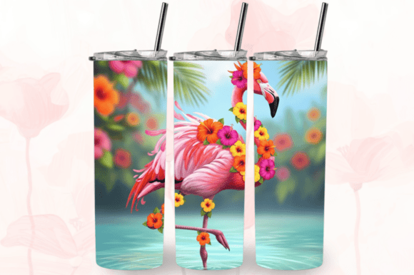 Download Summer Flamingo 20oz Skinny Tumbler Wrap - Skinny tumbler wrap Collection