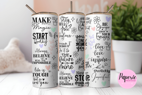 Download Positivity 20 Oz Skinny Tumbler Wrap Png - Skinny tumbler wrap Collection