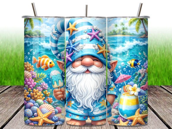 Download Summer Beach Gnome Tropical Tumbler Wrap - Tropical tumbler wrap Collection